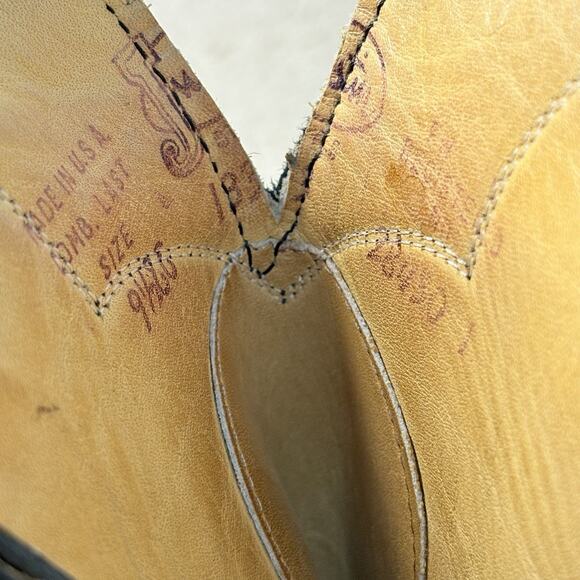 Justin Mens Cowboy Boots 1339 Leather USA Made Black Size 9.5EE Customized - Picture 10 of 10